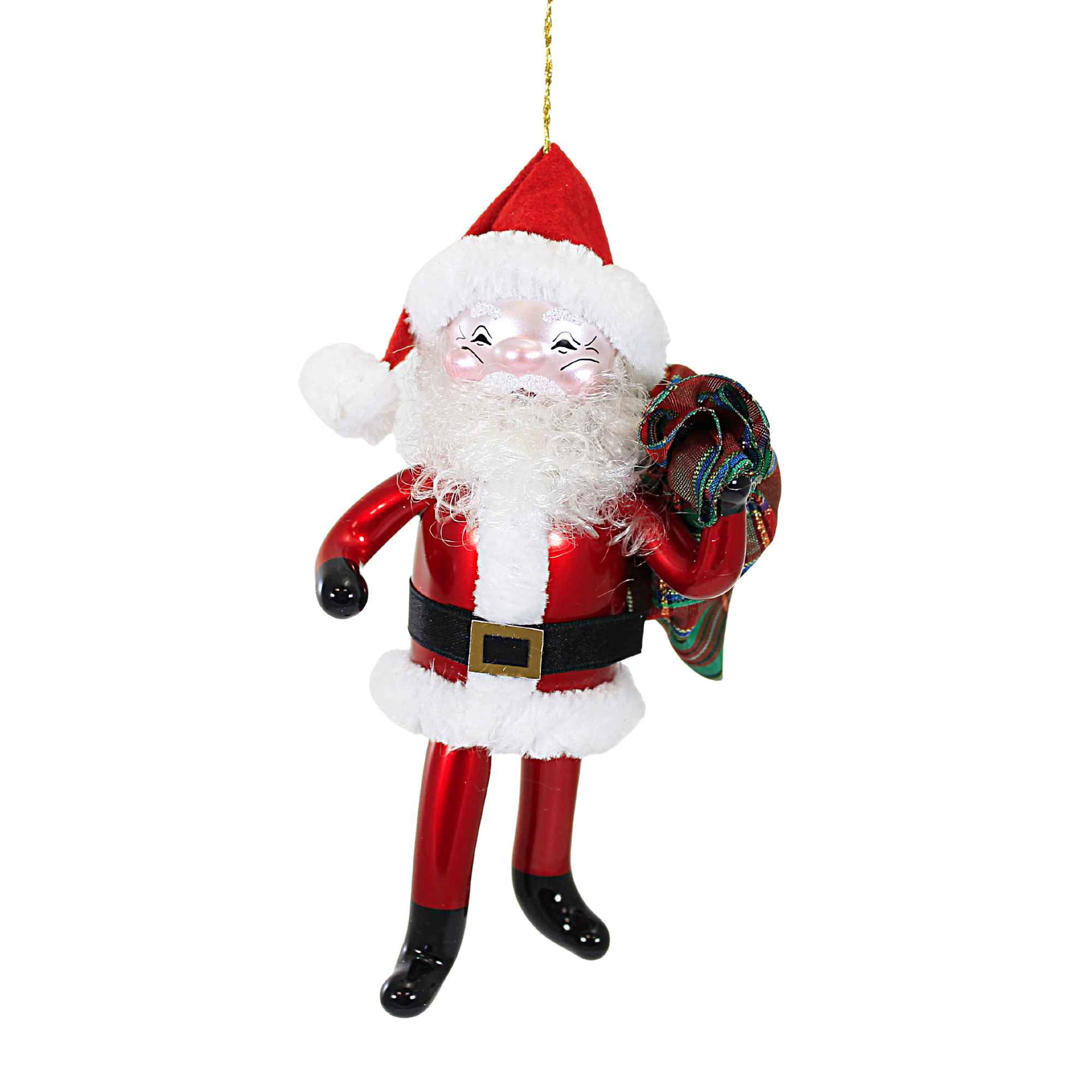 MCM Christmas DE CARLINI Italy Italian Glass blown buy Santa Claus 6 inch ornament Vintage Retro Kitschy