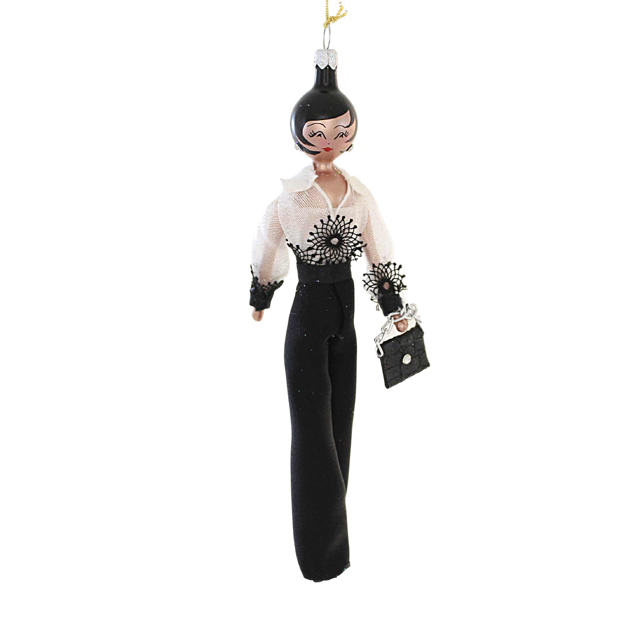 Designer Italian diva buy girl doll Christmas tree holiday ornament