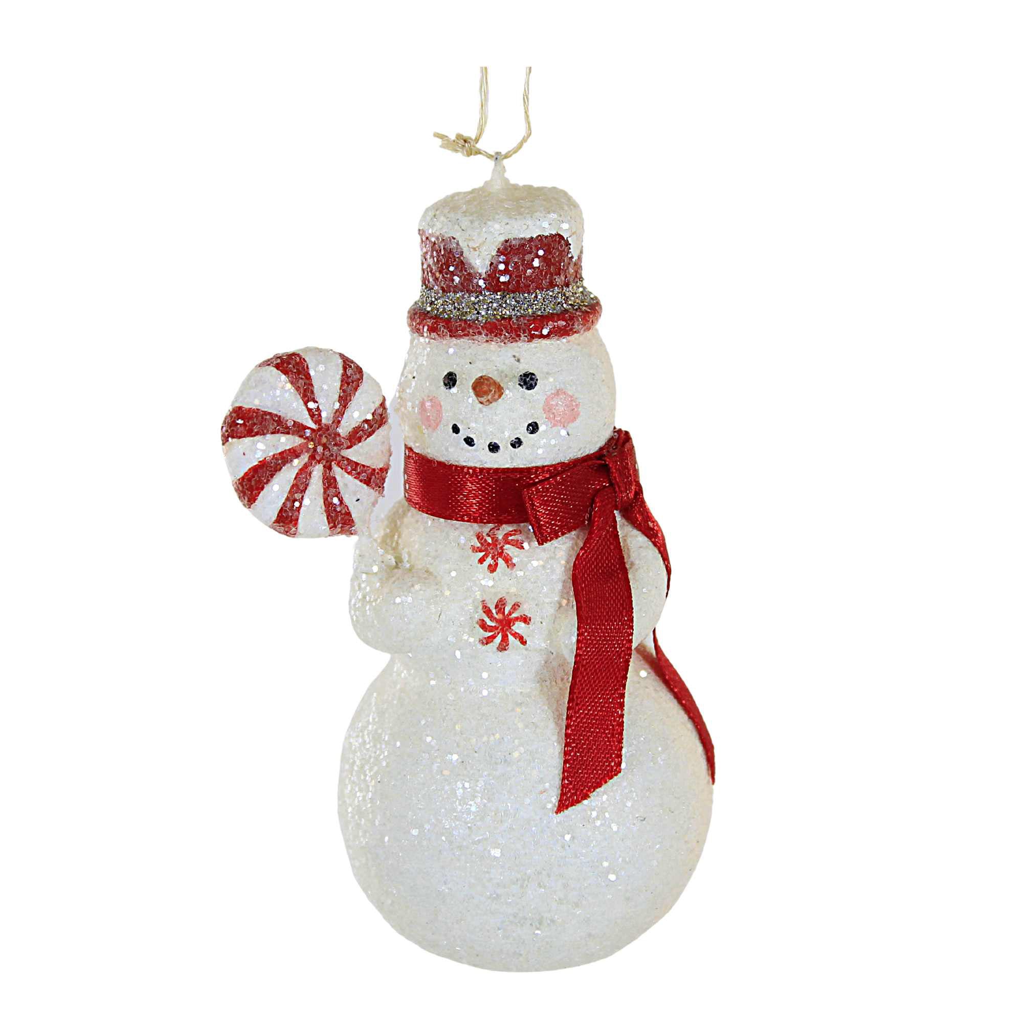 Bethany Lowe Shimmer Mini Snowman with Bucket