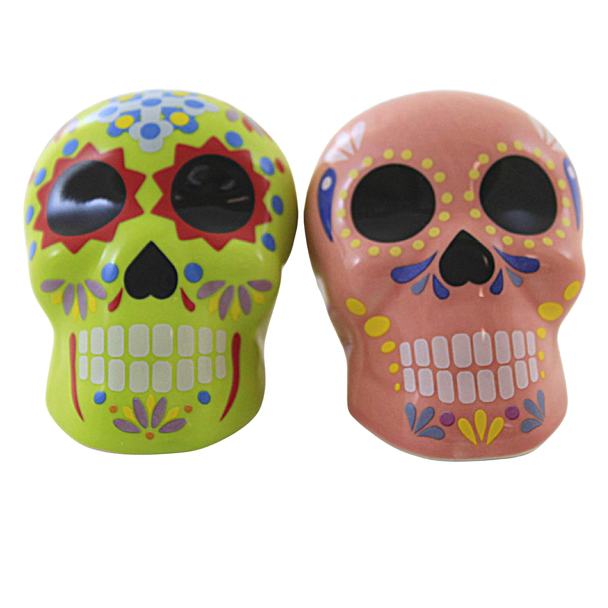 Transpac Dolomite 3.5 in. Multicolor Halloween Bat Ghost Salt and Pepper  Shakers Set of 2