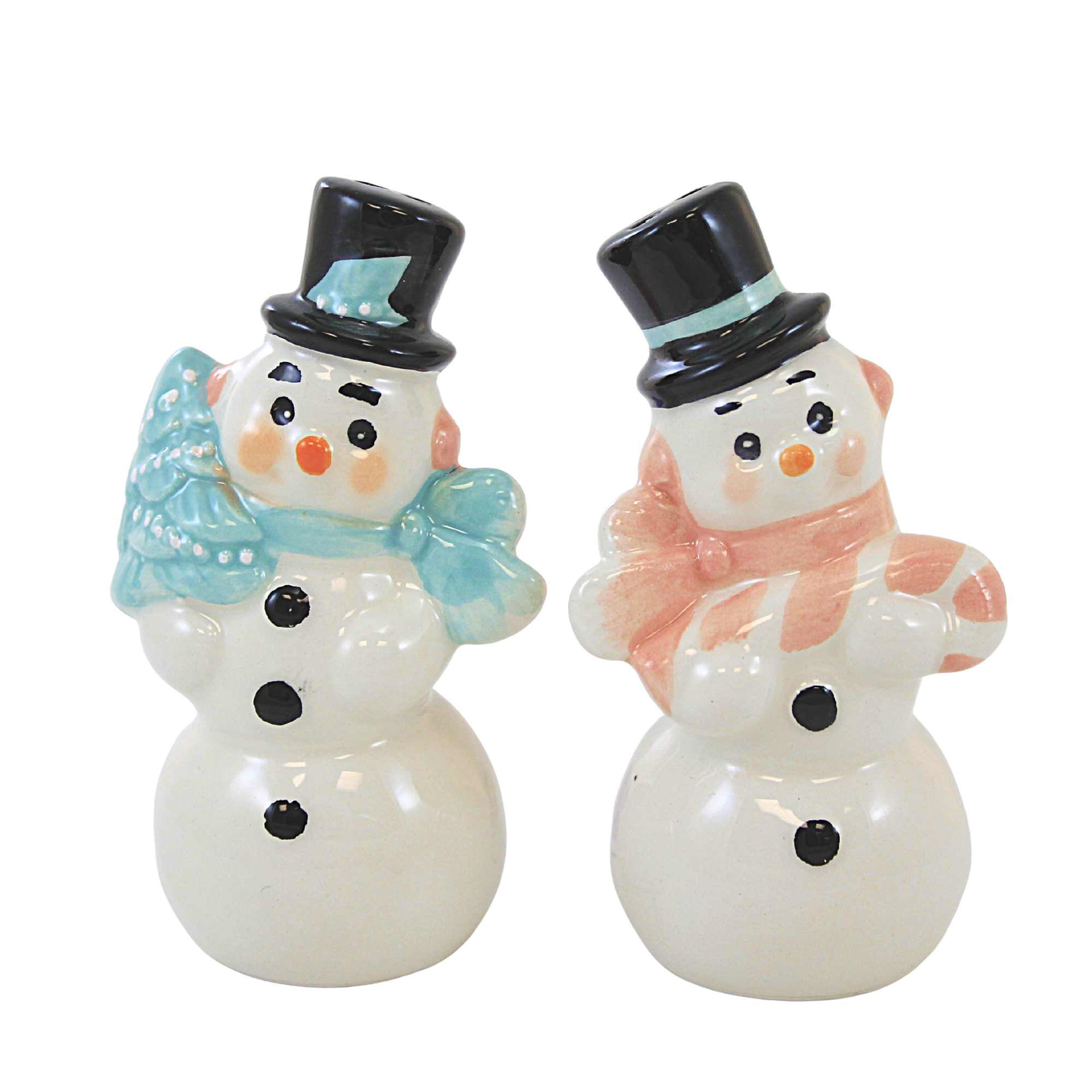 Stoneware Snowman Salt and Pepper Shaker Set