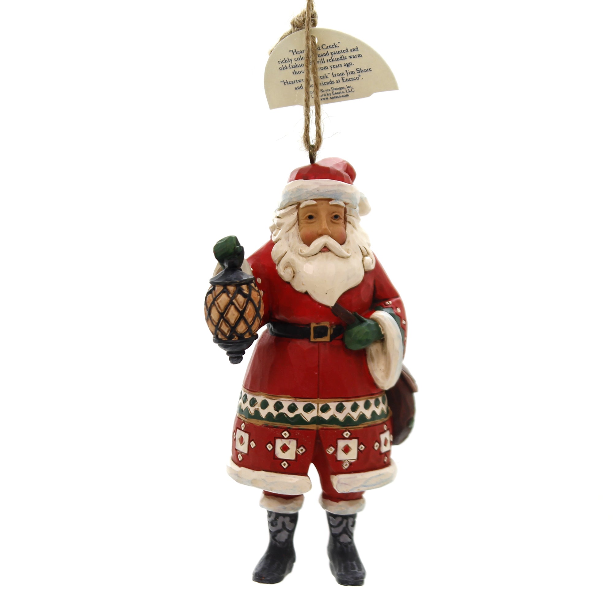 Jim Shore Santa Holding Lantern Polyresin Christmas Ornament