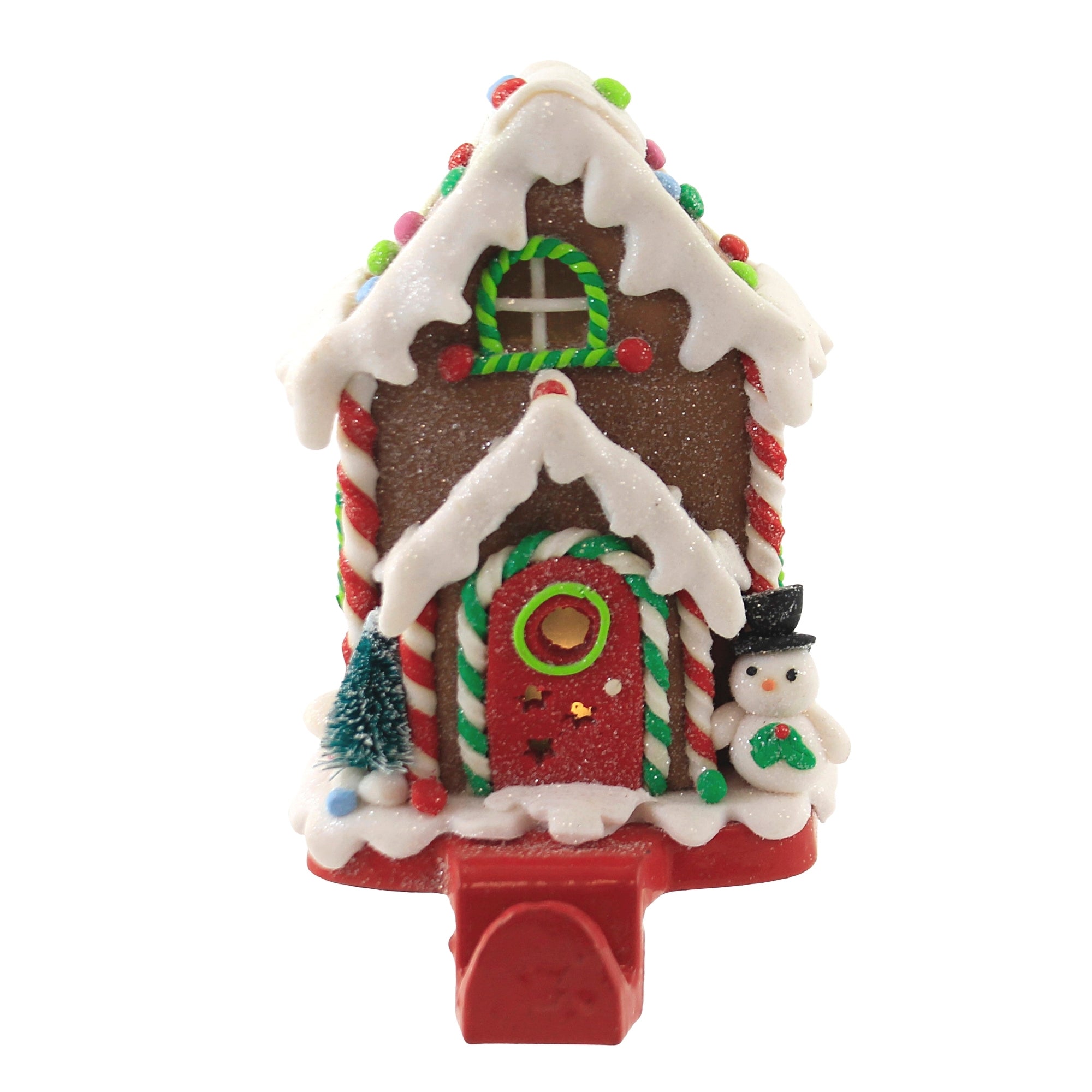 Christmas Gingerbread House Stocking Hdlr Polyresin Candy