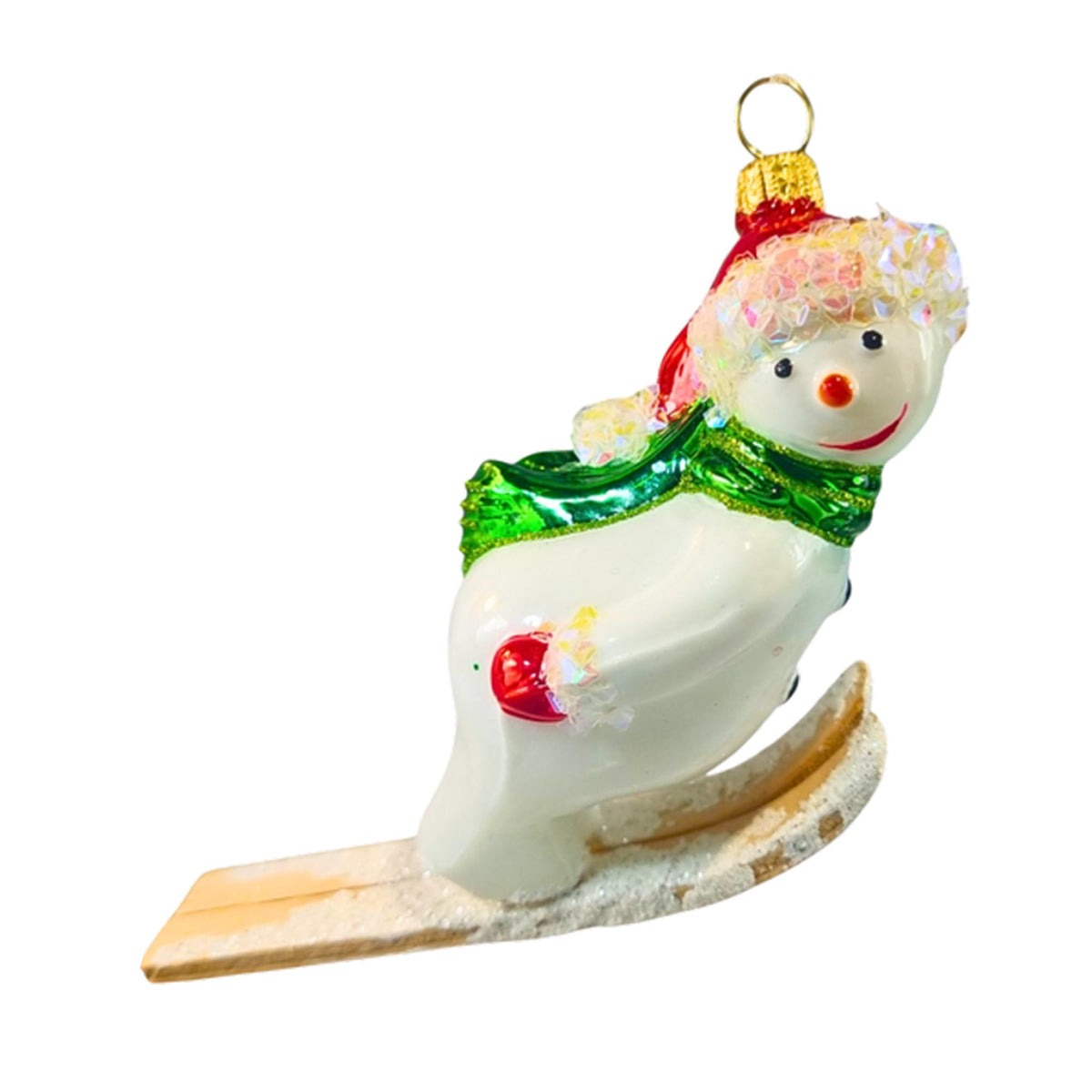 (63850) Pre-Order The Ornament King Wooshing, 4.00 Inch, Snowman Ski Ornament 41011