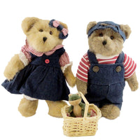 (10452) Boyds Bears Plush Billie & Suzie B Picnickin', 10.00 Inch, Patriotic Summer 904805