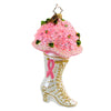 (1055) Christopher Radko Company High Button Blooms, 5.50 Inch, Ornament Breast Cancer Pink 1013428