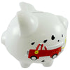 (11107) Bank Bank Fire Truck, 8.00 Inch, Ceramic Piggy Coins Cr100ft