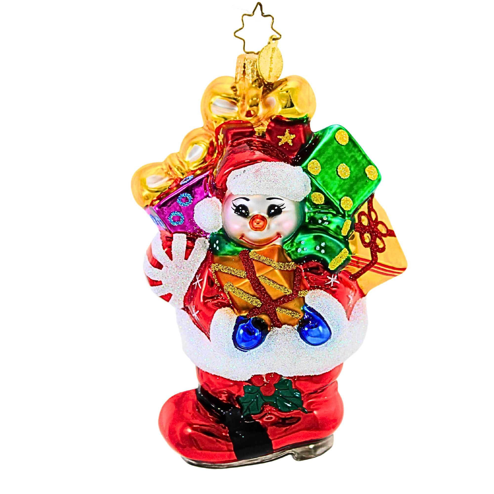 Christopher Radko Perfect Fit Blown Glass Ornament Santa Snowman Boot ...