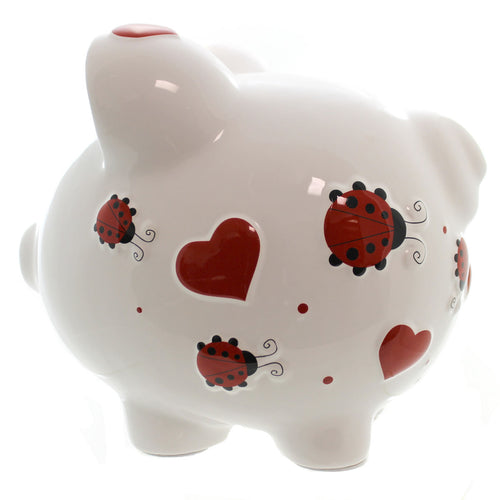 Bank Red Lady Bug Bank - - SBKGifts.com