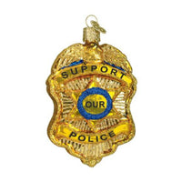 (11155) Old World Christmas Police Badge, 3.75 Inch, Public Safety Service Authority 36129