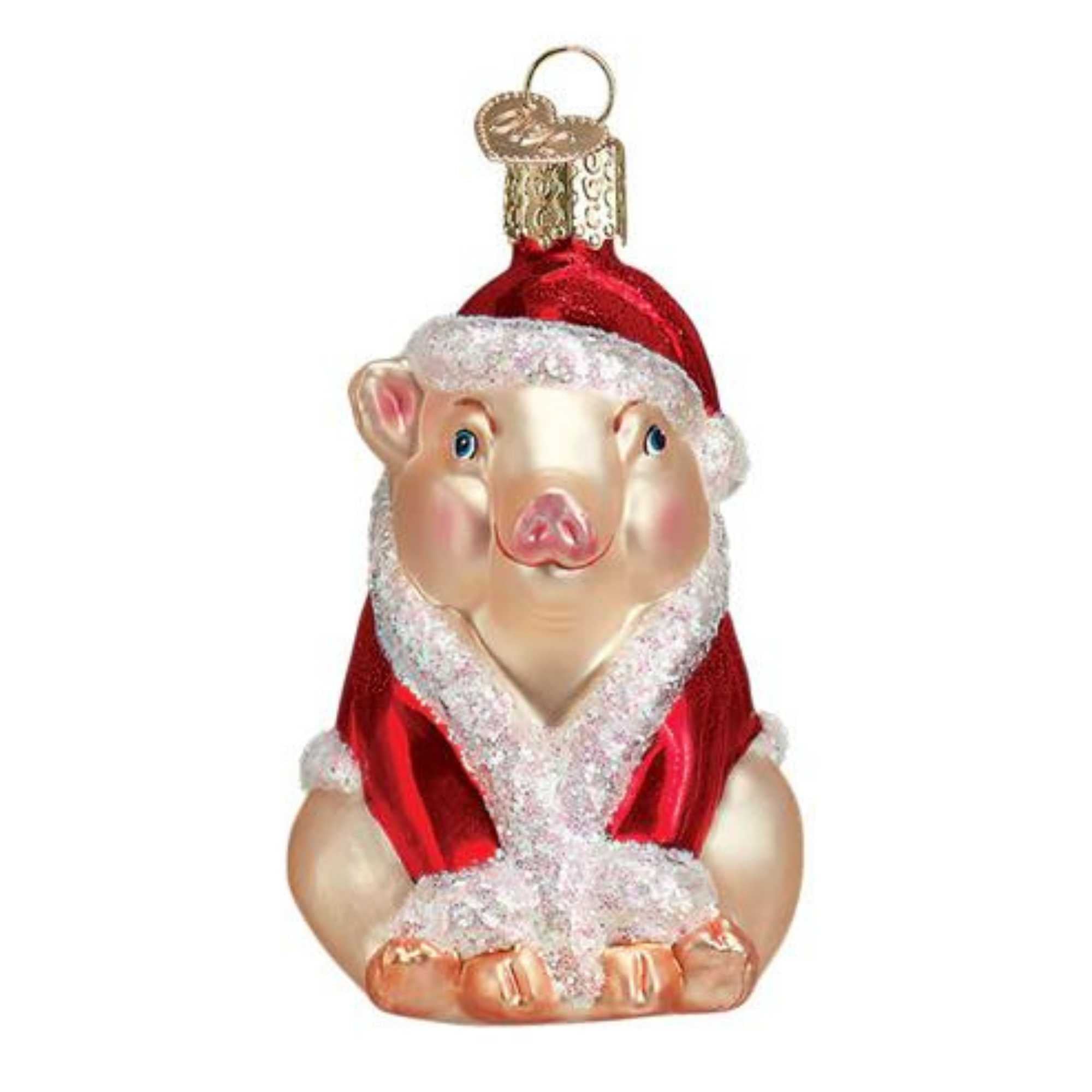 Old World Christmas Christmas Ham Glass Ornament Pig Hog