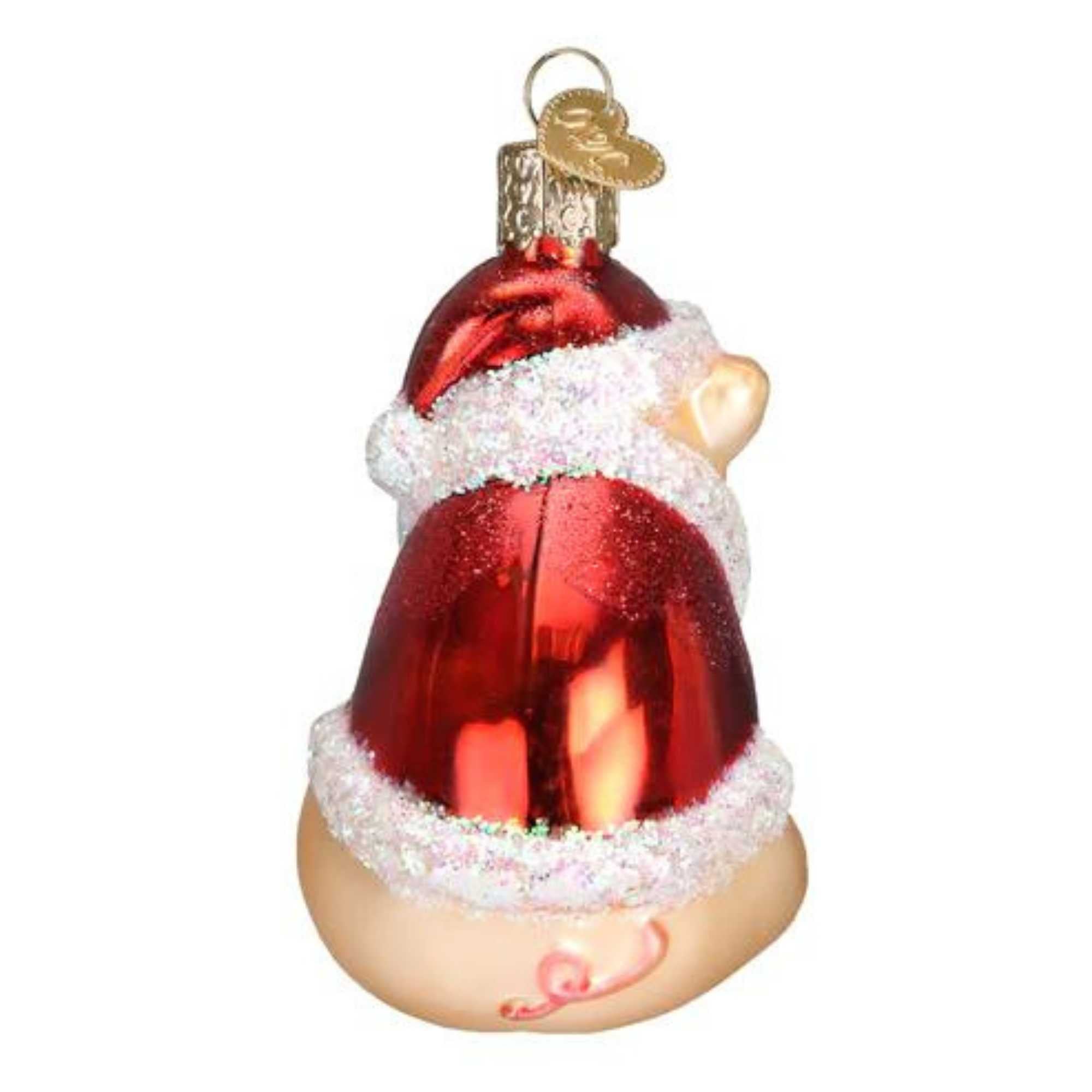 Old World Christmas Christmas Ham Glass Ornament Pig Hog Santa