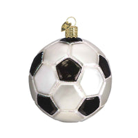 (11618) Old World Christmas Soccer Ball, 3.25 Inch, Ornament Sports 44012