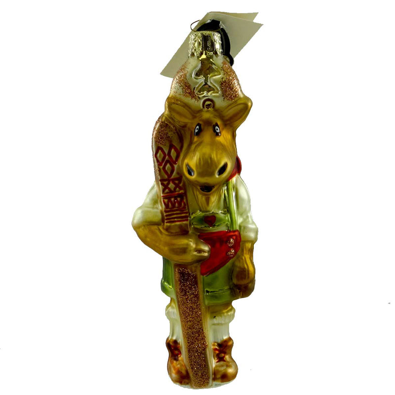 (11664) Holiday Ornament Moose With Skis, 6.00 Inch, Christmas Swiss Alps Wec86