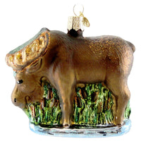 (11717) Old World Christmas Munching Moose, 3.00 Inch, Ornament Wild Life Animal Deer 12135