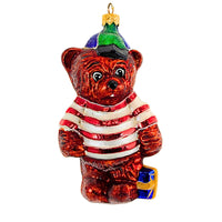 (1192) Christopher Radko Company Cubby's Gift, 5.00 Inch, Ornament Teddy Bear Christmas 981210