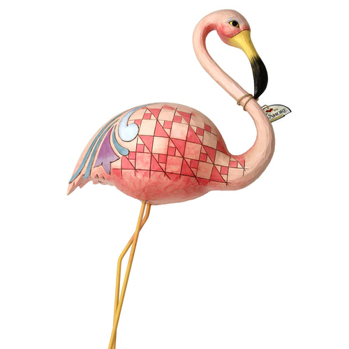 Jim Shore Flamingo Garden Stake - - SBKGifts.com