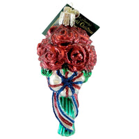 (12443) Old World Christmas Patriotic Rose Bouquet, 3.50 Inch, Ornament Patriotic 4Th July 36029