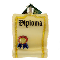 (12449) Old World Christmas Diploma, 3.75 Inch, Graduation Commencement 36085