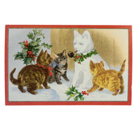 (12632) Old World Christmas Cats/Holly Cards, 8.00 Inch, Set/10 89138