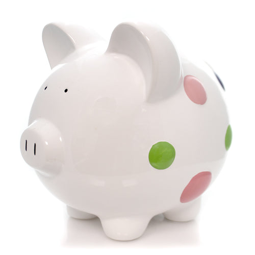 Bank Bank Pig Polka Dots - - SBKGifts.com