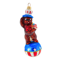 (1299) Christopher Radko Company Teddy For President, 6.50 Inch, Ornament Patriotic Uncle Sam 972450