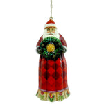 4.75 Inch Santa With Pineapple Wreath Ornament Christmas 4023462 (13668)