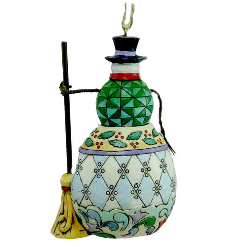 Jim Shore Snowman With Broom Ornament - - SBKGifts.com