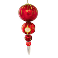 (13791) Larry Fraga Designs Burgundy Long Drop, 15.00 Inch, Drop Ornament Christmas 381