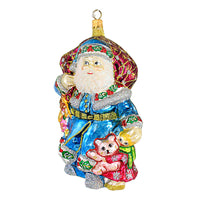 (13794) Larry Fraga Designs Magical Blue, 6.50 Inch, Ornament Santa  Teddy Bear 466