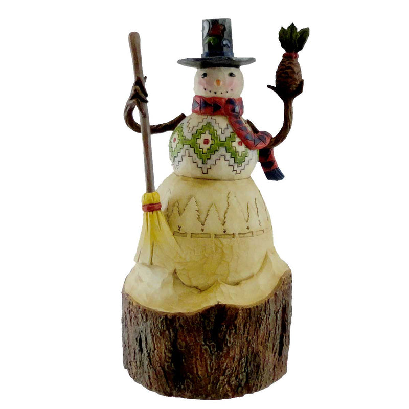 8.25 Inch Woodsy Welcome Heartwood Creek Snowman Figurine 4024282 (14024)