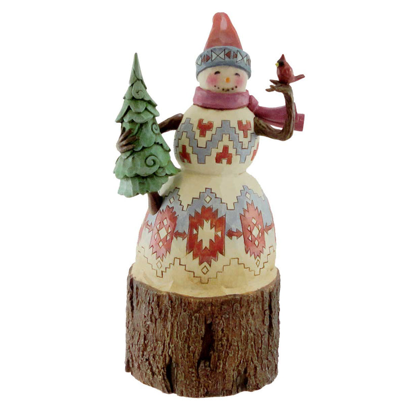 9.25 Inch Naturally Merry Snowman Tree Red Bird 4024281 (14033)