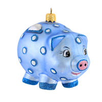 (14202) Ornaments To Remember Piggy Bank Blue, 3.00 Inch, Saving Save Money Birthday 21R2pig004