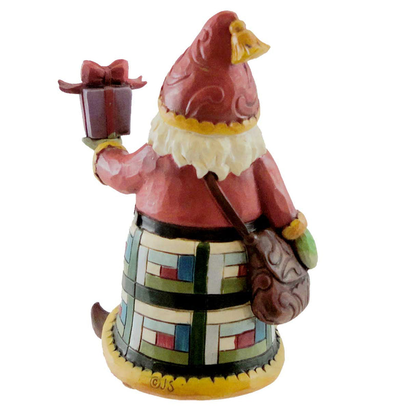 Jim Shore Mini Santa Holding Present - - SBKGifts.com