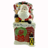 (14491) Tabletop Santa/ Chimney Cookie Jar, 9.50 Inch, Christmas 48181