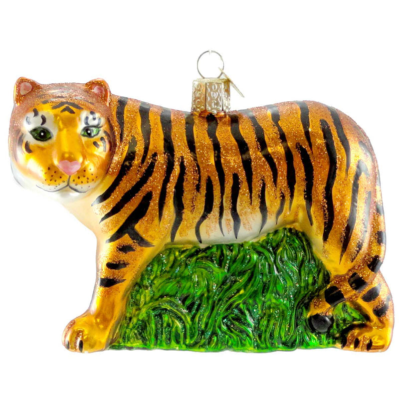 14543 - Old World Christmas Tiger - One Ornament 3.25 Inch, Glass - Ornament Wildlife Tiger 12115