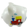 (14646) Bank Train Piggy Bank, 8.25 Inch, Ceramic Piggy Coins Cr100tr