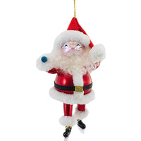 (15218) De Carlini Italian Ornaments Skating Santa, 6.00 Inch, Ornament Italian Skates Bn451mwf