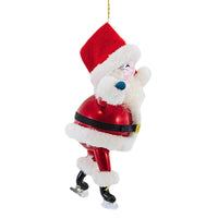 De Carlini Italian Ornaments Skating Santa - - SBKGifts.com