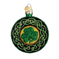 (15758) Old World Christmas Celtic Brooch, 3.00 Inch, Ornament Irish Knots Shamrock 36116