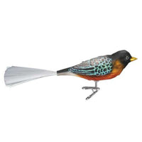 (15772) Old World Christmas Robin, 2.00 Inch, Clip-On Bird Ornament 18088