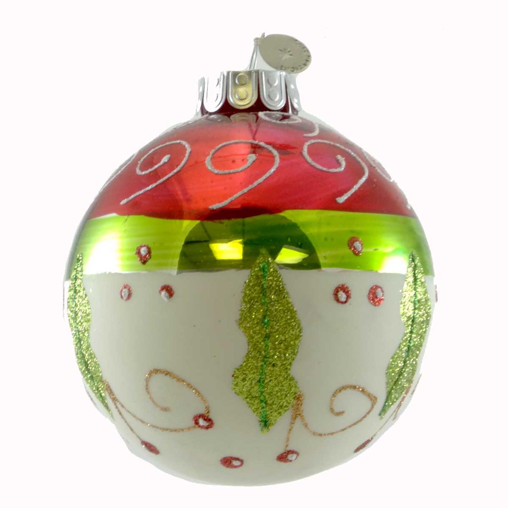 Christopher Radko Winter Whimsy Holly Leaves Blown Glass