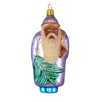 (16283) Larry Fraga Designs Purple Santa Black, 5.00 Inch, Christmas Ornament 5005B