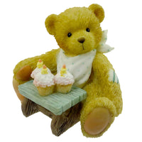 (16631) Cherished Teddies Age 3 Three Cheers For You, 2.50 Inch, Teddy Bear Birthday Cupcake 911313