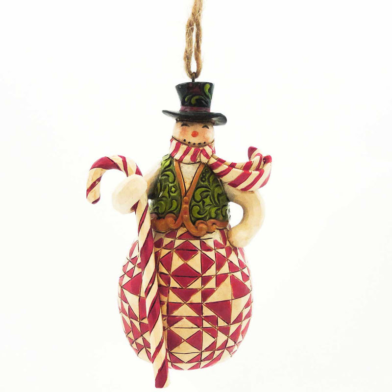 4.50 Inch Red/Green Candy Cane Snowman Ornament Christmas 4027749 (16689)