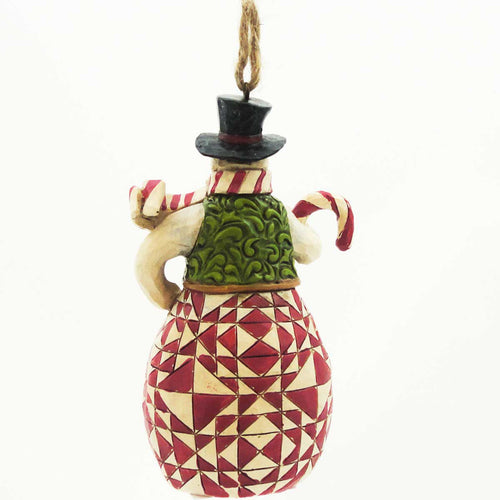 Jim Shore Red/Green Candy Cane Snowman - - SBKGifts.com