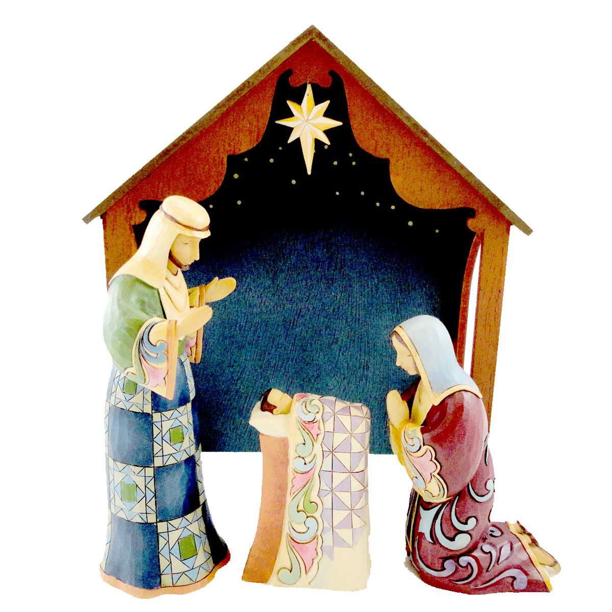 Jim Shore Holy Family And Stable - - SBKGifts.com