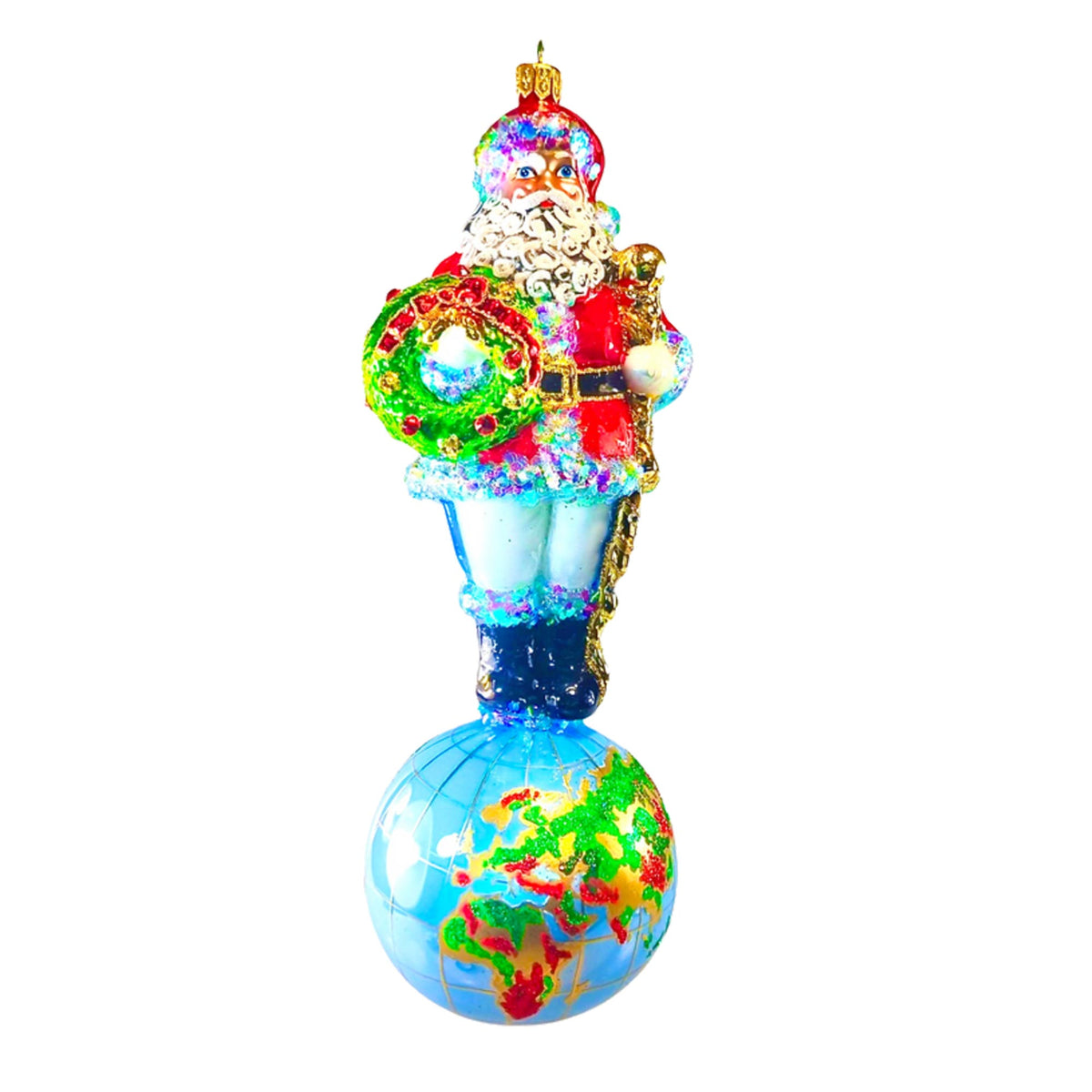 (63869) Pre-Order The Ornament King World Wisher, 9.50 Inch, Santa Earth Ornament 42031