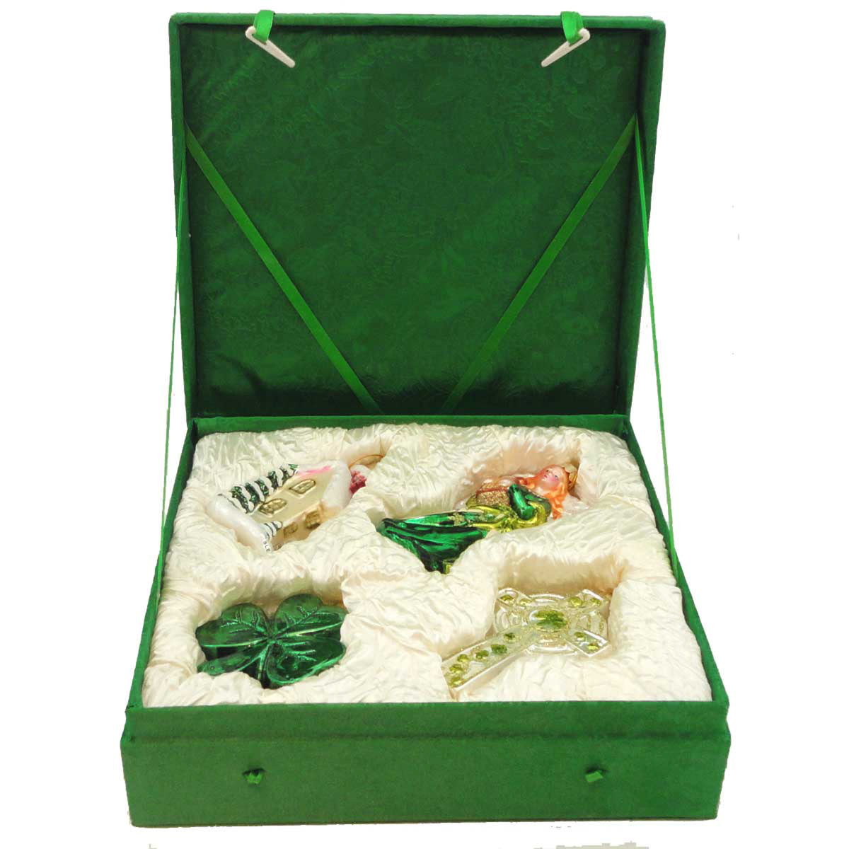 Christmas Irish Ornaments Green Box Set/4 - - SBKGifts.com