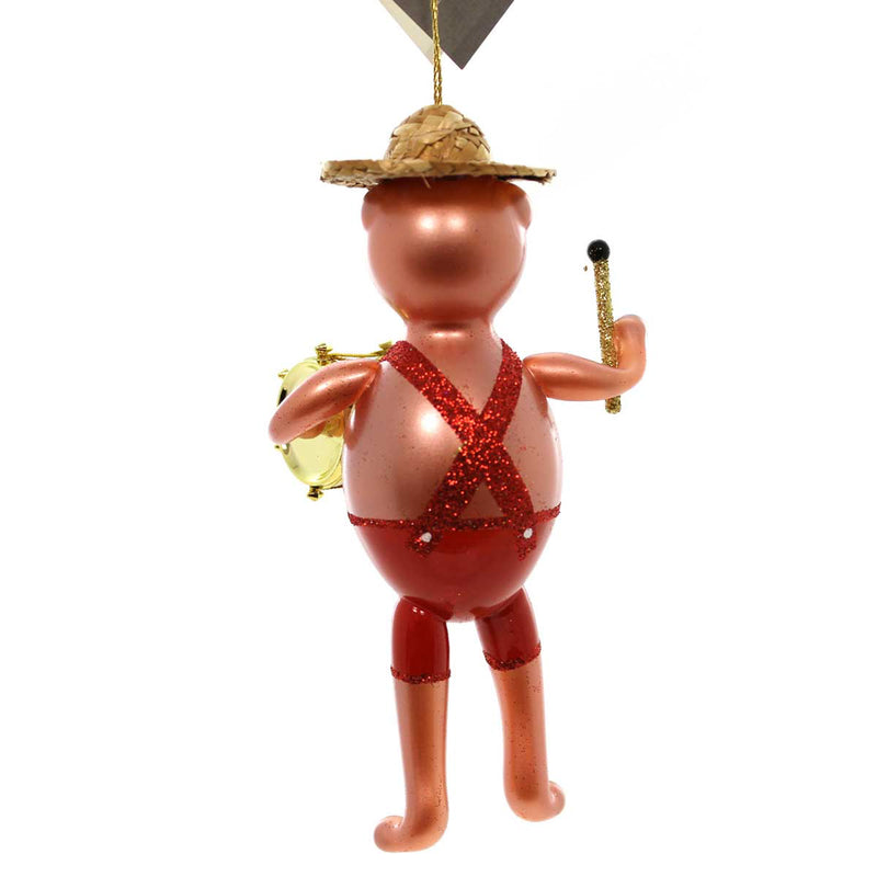 De Carlini Italian Ornaments Bear Band With Drum - - SBKGifts.com